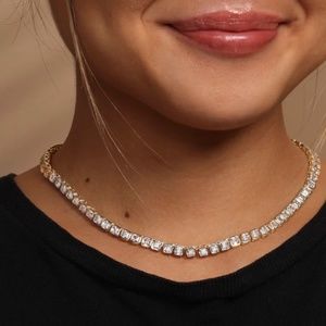 Melinda Maria: Baby Duchess Necklace Gold|White Diamondettes